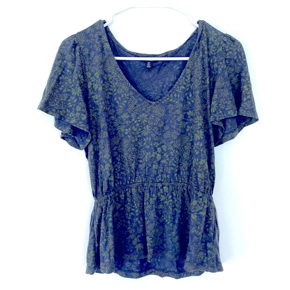 Lucky Brand Cinch Waist Short Sleeve Blouse Sz:SP